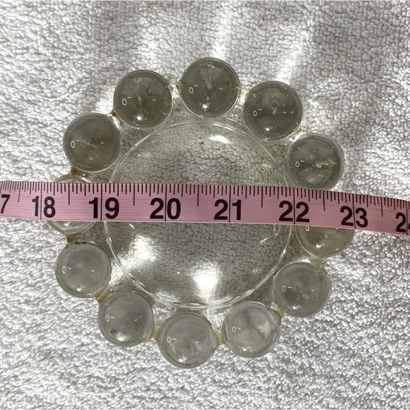 Vintage Clear Glass Bubble  Edge Ashtray Trinket Dish - Picture 14 of 14